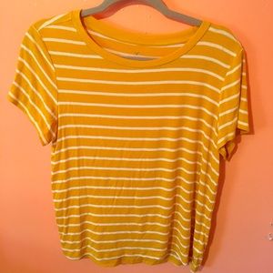 Yellow striped shirt sleeve t shirt